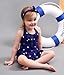Jastore Baby Girls Swimwear One Piece Swimsuits Beach Wear with Headband (2-3T, Blue)