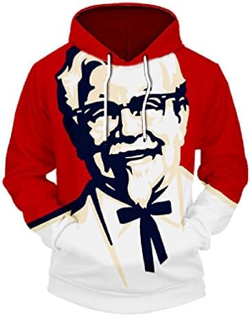 JW 3d Fashion Hoodies 2018 Spring KFC Graphic O-Neck Sweatshirt Long-Sleeved Sudaderas Hombre Hooded Pullovers