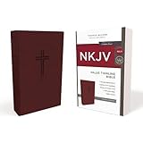 NKJV, Value Thinline Bible, Standard Print, Leathersoft, Burgundy, Red Letter Edition, Comfort Print