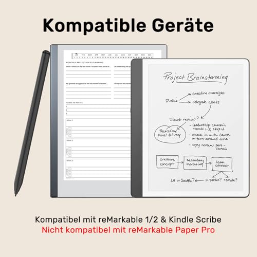 Stylus Pen for Remarkable 2 Pen, EMR Pen with Eraser, 4096 Pressure Level, Palm Repellent, Magnetic Adsorption, EMR Pencil Suitable for Kindle Scribe/Remarkable 2/1