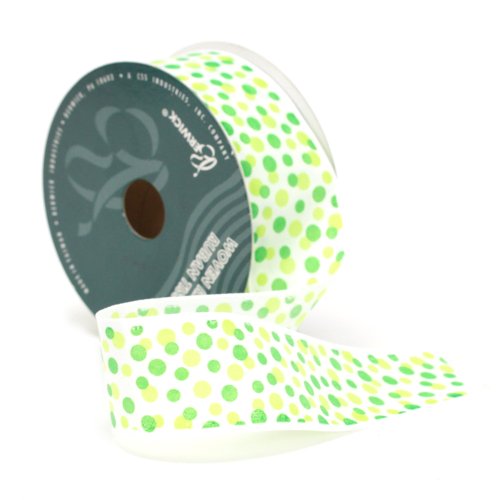 Berwick Monofilament Edge Caliente Polka Dot Craft Ribbon, 1-1/2-Inch Wide by 2…