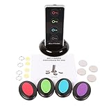 ETvalley Wireless Key Finder/Locator with LED Flashlight and Remote Base 1 RF Transmitter 4 Receiver for Keys