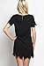 TheMogan Women's Scalloped Hem Short Sleeve Boatneck Mini Shift Dress