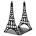 Bookends, Non Skid Heavy Metal Durable Sturdy Strong Books Organizer, Eiffel Tower Bookshelf Decor for Bedroom Library Office School Supplies Stationery Gift by COOLGUY (Black)