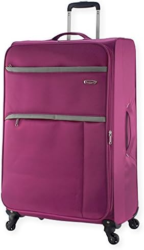 New Rocklands Super Lightweight Luggage Carry On Suitcase Cabin Travel Bag (Large 28" (H78xW46xD32cm), Plum)