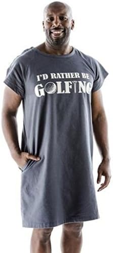 Giftgowns I'd Rather Be Golfing Medical Hospital Gown Cotton (Medium, Dark Gray)