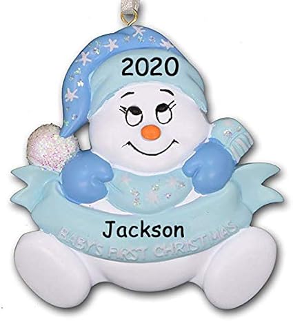 baby's first christmas snowman ornament