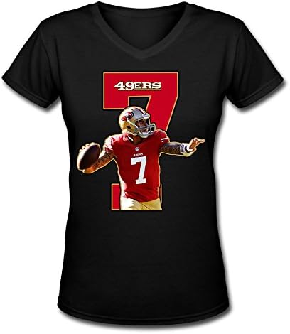 HggtdfK Women's Colin Kaepernick NO.7 American Football T-shirt V-Neck