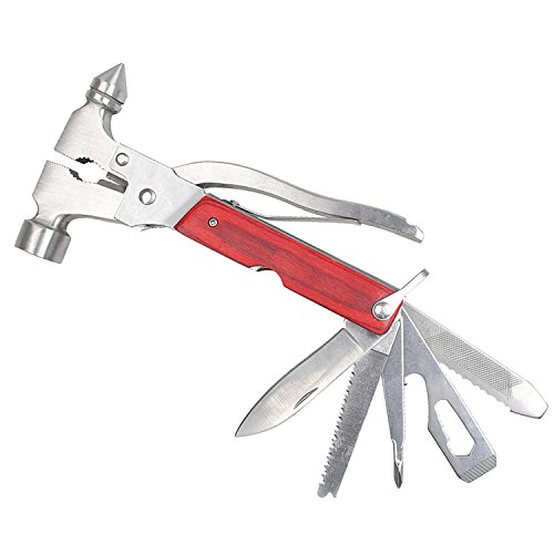 Portable Stainless Steel Multitool Multipurpose Tool Multifunctional Knife Axe with Hammer Plier Emergency Escape Hammer