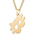 Bitcoin Necklace with 20 inch Chain Rust-Free Stainless Steel Gold Plated Pendant Jewelry for Men and Women - Unique Psychical Collectible Digital Currency Fashion | Gift Pouch + 1 Free Coin Included