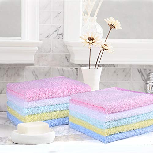 Yoofoss Washcloths Bamboo Face Towel Hand Cloth Set 10-Pack for Bathroom-Hotel-Spa-Kitchen Multi-Purpose, Ultra Soft, Absorbent, 12" x 12" - Thumbnail 5