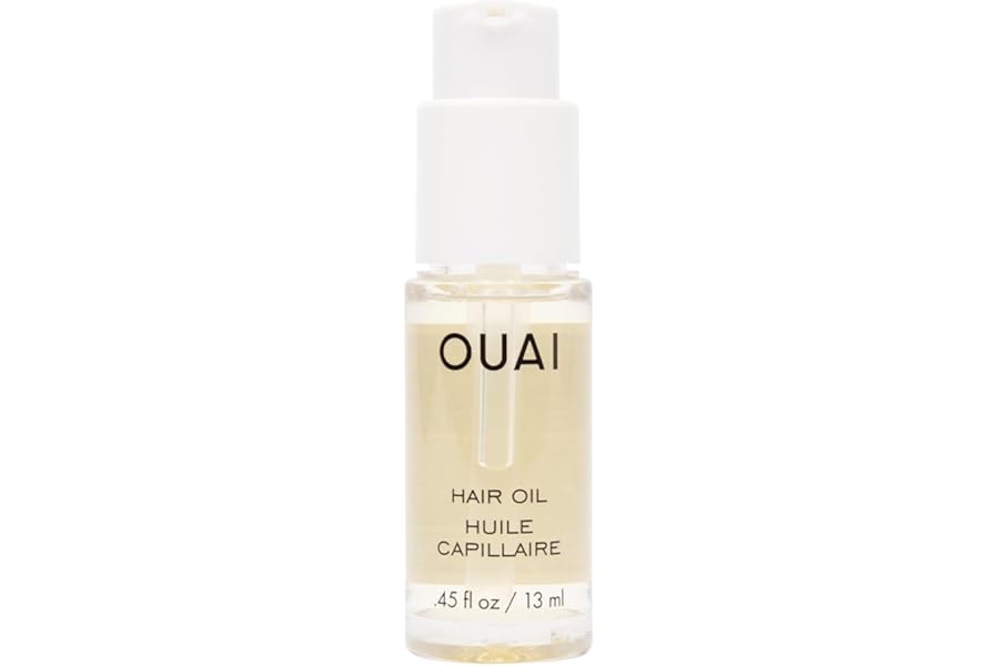 OUAI Hair Oil Travel Size – Hair Heat Protectant Oil for Frizz Control – Adds Shine and Smooths Split Ends – Color Safe Formula – Paraben, Phthalate and Sulfate Free (0.45 oz)