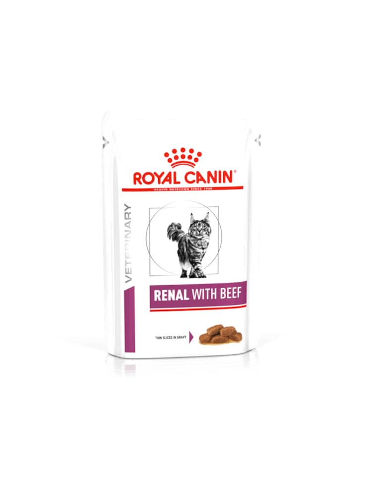 ROYAL CANIN Renal Feline Beef Cat Food, 85 g-12 x 85 g