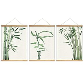 3 Panel Hanging Poster with Wood Frames Watercolor...