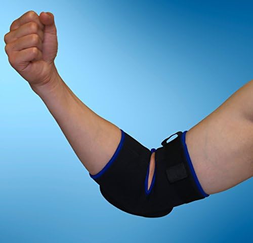 Protexx Elbow Sport Protective Support Brace with Thick Pad, Black