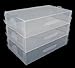 8 Pack Long Boot-Size Clear Foldable Plastic Storage Box Container for Closet Organizer