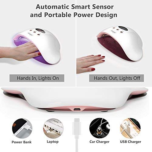image for Nail Curing Lamp, Feagar Portable Nail Dryer, UV/LED Gel Nail Polish L