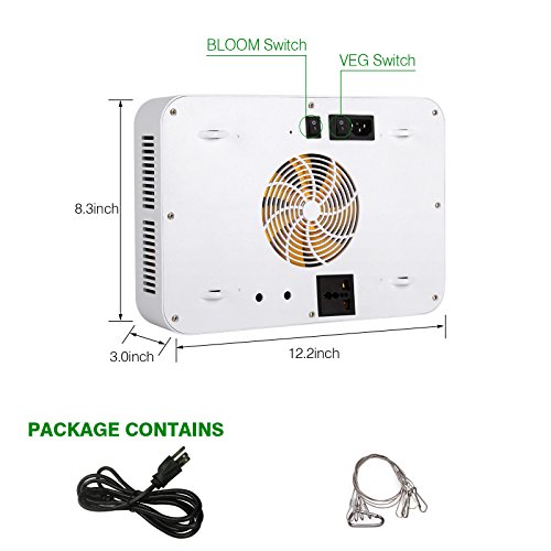 TOPLANET LED Grow Light Reflector 450W Plant Light Full Spectrum Two-Channel Veg & Bloom 12 Bands For Indoor Garden Greenhouse Hydroponics Herbs Growth