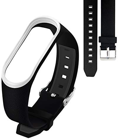 Aubess Waterproof Replacement Bands for Xiaomi M3,Colorful Silicone Smart Bracelet for Xiaomi Mi3 Fitness Wristband Straps (black gray)