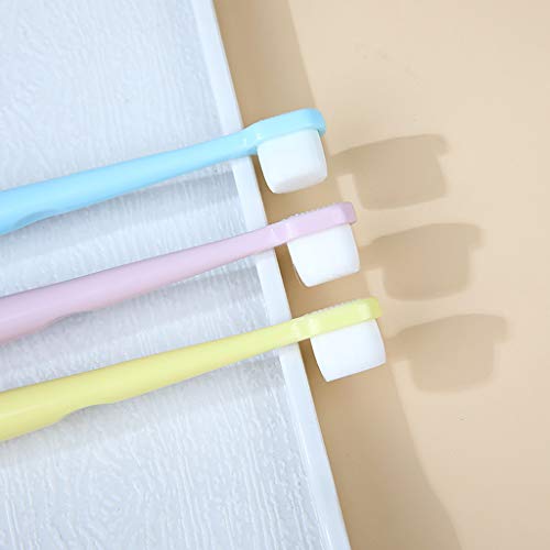jiumoji 1PC Ultra-Soft Nano Wave Toothbrush Oral Care Couple Holder Travel Daily Necessities (-Yellow, 14.5cm)