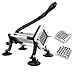 New Star Foodservice 43204 Commercial Grade French Fry Cutter with Suction Feet, 1/2 Inch and 3/8 Inch Blades, Limited Edition Black