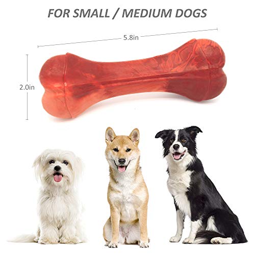 DOMIGLOW Dog Chew Toys - Puppy Teething Chew Toys Pet Dog Interactive Toys Perfect for Small/Medium Dogs (Red)
