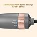 Crystal Rabbit Upgraded Detachable Hair Dryer Brush,1000W,3 Heat Settings,3 in 1 One-Step Hot Air Brush Kit with Negative Ion Curling Dryer Brush & Volumizer with Interchangeable Brush Heads,Goldenthumb 3
