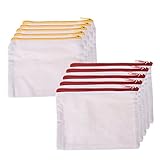 BCP 10-Pieces Multi-purpose Cotton Canvas Zipper Pen Pencil Cosmetic Makeup Bag Pouch 7x 5-1/2 Inches