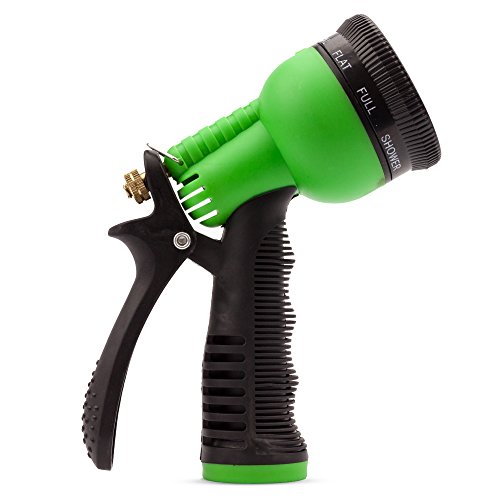 Expandable Garden Hose - 50 Feet Green - Extra Strong Stretch Material with Brass Connectors - Bonus 8 Way Spray Nozzle, Carrying Bag and Hanger - by Joeys Garden - Thumbnail 3