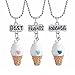 Indexu 3Pcs Ice Cream Best Friends Forever Necklace Friendship Miniature Food Pendant Jewelry