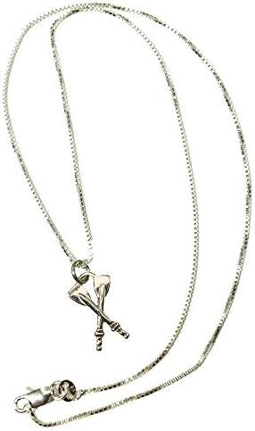 Rubini Jewelers Crossed Oars Rowing Crew Necklace Sterling Silver