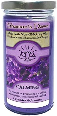 Sacred Tiger Presents Shaman's Dawn Calming Glass Jar Non GMO Soy Wax Candle Relaxation, Wicca, Aromatherapy, Pagan