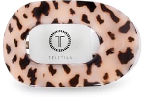 TELETIES - Small Flat Round Clip - Strong Grip, Bendable Teeth, Comfortable Curved Design - For Lying Down, Yoga, Driving & More - Ideal for Thin-Medium Hair - For All Hair Textures - Blonde Tortoise