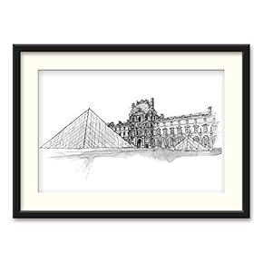 SIGNFORD Black Framed Canvas Wall Art Architectural Drawing...