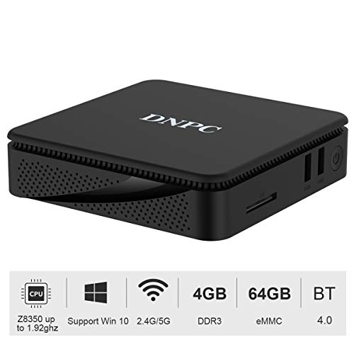 Mini Pc, DNPC T5 Intel Z8350 4 Processor 4GB/64GB Support Dual-Band 2.4G+5.8G W-iFi/BT-4.0/VGA+HD-MI 4k@30H Dual Output Display