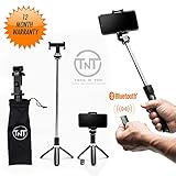 Extendable Selfie Stick, Bluetooth Remote Tripod - 4-in-1 Selfie Sticks iPhone X, 8, Plus, 7, Plus, 6, Android, Galaxy - Compact, Travel-Size, Lightweight, Professional Photos
