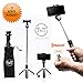 Extendable Selfie Stick, Bluetooth Remote Tripod - 4-in-1 Selfie Sticks iPhone X, 8, Plus, 7, Plus, 6, Android, Galaxy - Compact, Travel-Size, Lightweight, Professional Photos