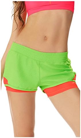 Babalu Fashion 2 in 1 Running Shorts for Women Workout Sport Polyester Ropa Deportiva para Mujer de Dama 35543 Green