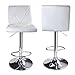 Leader Accessories Bar Stool,White Hydraulic Modern Diagonal Line Adjustable Bar Stools with Back,Set of 2