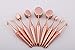 MixBeauty 10pcs Bling Rose Gold Diamond Mermaid Super Soft Oval Toothbush Makeup Brush Set Foundation Brushes Contour Powder Blush Conceler Brush Makeup Cosmetic Tool Set (10pcs Diamond Mermaid)