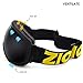 ZIONOR X10 Ski Snowboard Snow Goggles OTG for Men Women Youth Anti-fog UV Protection (VLT 17% Black Frame Black Lens)