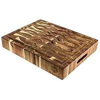 AVIGNON HOME Large End Grain Wooden Cutting Board Chopping Boards for Kitchen, Butcher Block Countertop, Prep Station, Serving Platter, Charcuterie Board 15 Inches x 12 Inches x 2.4 Inches