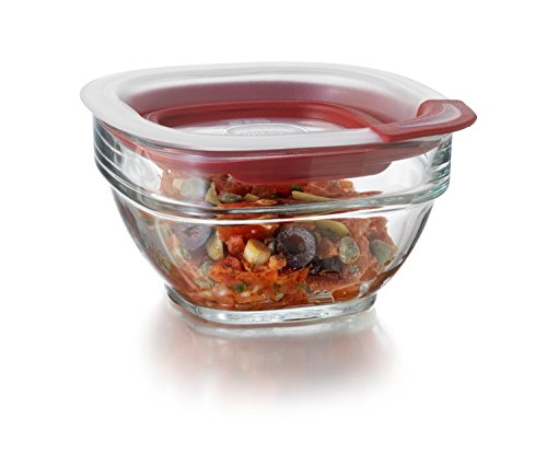 Rubbermaid 1 Cup Glass Storage Containers With Easy Find Lids - Set of 4