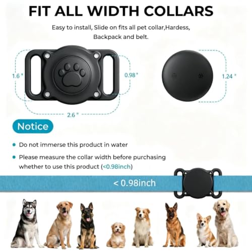NozlaID GPS Dog Tracker (Android & iOS), Mini Cat Dog Tracker No Monthly Fees, Smart Pet Activity Tracker, Dog Cat Collar Waterproof Holder with Tracking Device (1 Pack)