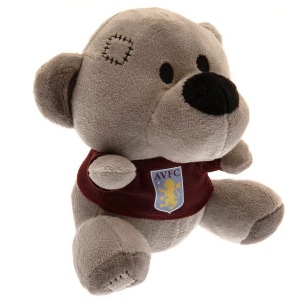 Aston Villa F.C. Timmy Bear Official Merchandise, Grey, Approx 14cm tall