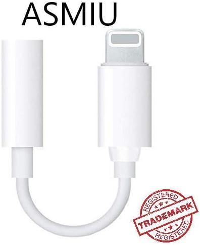 ASMIU Lighting to 3.5 mm Headphones Jack Adapter Cable Compatible with iPhone 7/8/7Plus/8Plus, X, Xs, iOS 10/12 (White)
