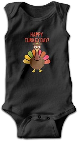 Thanksgiving Turkey Baby Boys' Summer Bodysuits Sleeveless Rompers 3M