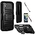 Huawei Pronto LTE H891L / Ascend SnapTo G620-A2 LTE / Huawei Vision 3 Case, Luckiefind Hybrid Armor Stand Case with Holster and Locking Belt Clip, Stylus Pen, Screen Protector (Holster Black)