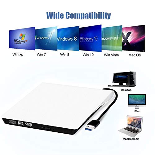 image for SOKER External DVD CD Drive, USB 3.0 Portable CD DVD +/-RW Drive with 