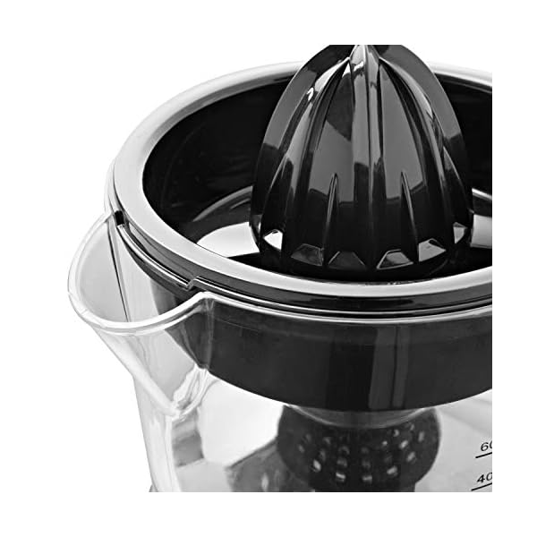 Quest-600ml-Citrus-Juicer-Easy-Pour-Spout-and-Adjustable-Pulp-Control-Auto-Reverse-and-Start-and-Stop-Dishwasher-Safe-Includes-Filter-Black Quest 34229 600ml Citrus Juicer/Easy Pour Spout & Adjustable Pulp Control/Auto Reverse / 2 Cone Sizes/Dishwasher Safe…